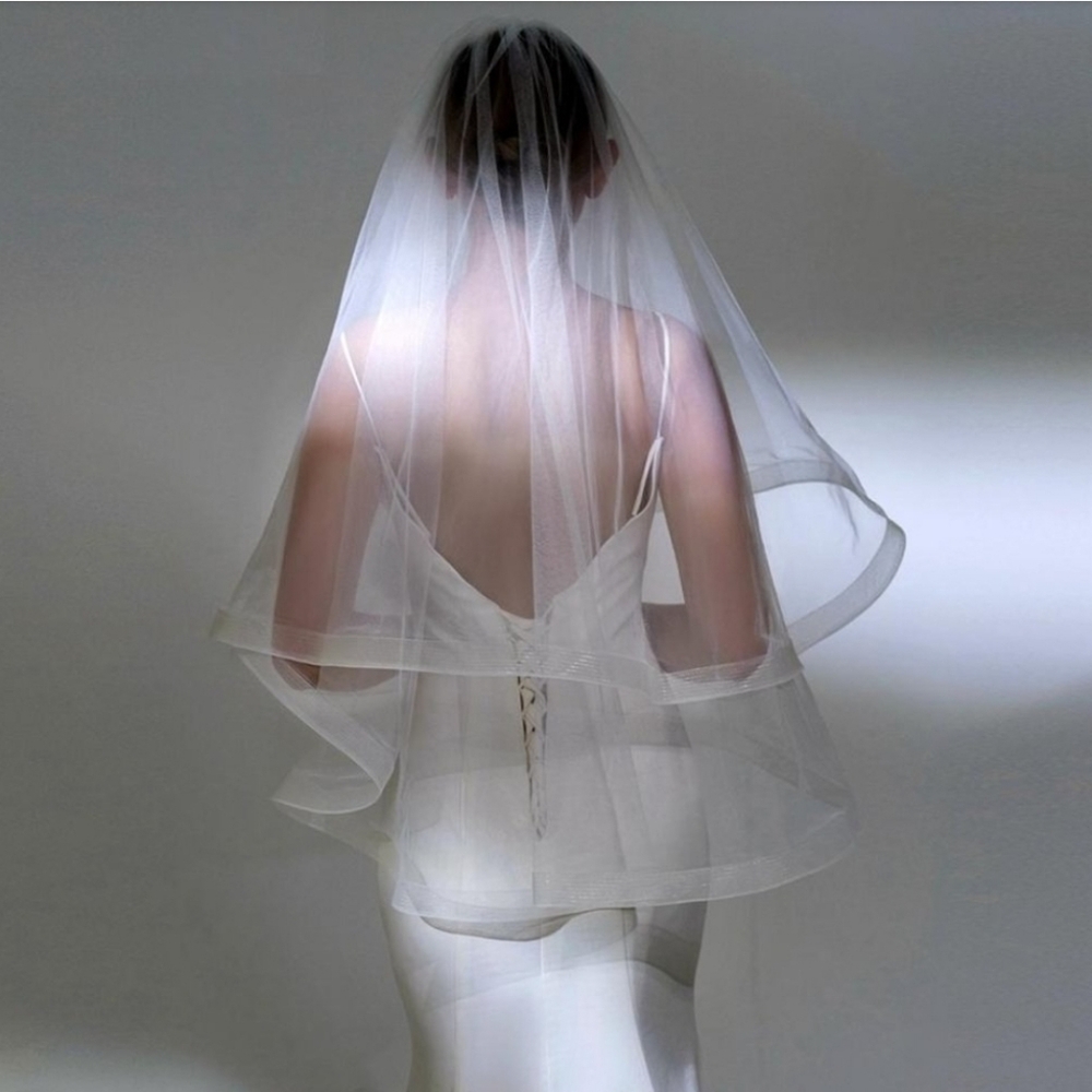 Two Tier 35" Edge Fingertip Wedding Veil - Ivory - NWOT - Never Worn